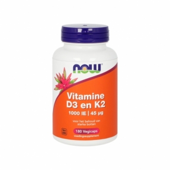 NOW Vitamine D3 en K2 -...