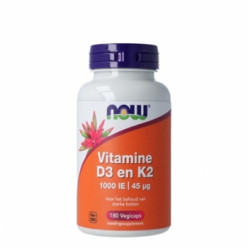 NOW Vitamine D3 en K2 -...